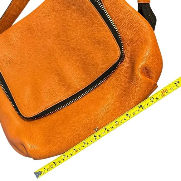 Anya Hindmarch Maxi Leather Large Shoulder Bag Crossbody Hobo Top Handle Orange - Picture 14 of 15